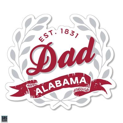 Alabama 3.25 Inch Dad Leaves Rugged Sticker Decal