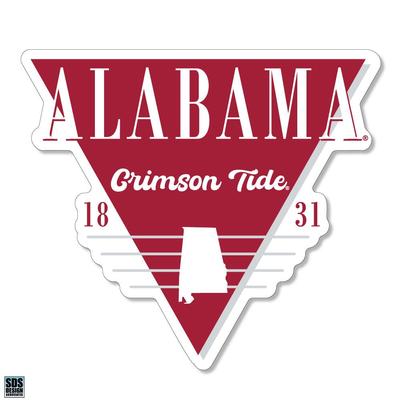 Alabama 3.25 Inch Retro Triangle Rugged Sticker Decal