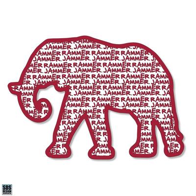 Alabama 3.25 Inch Text Fill Elephant Rugged Sticker Decal