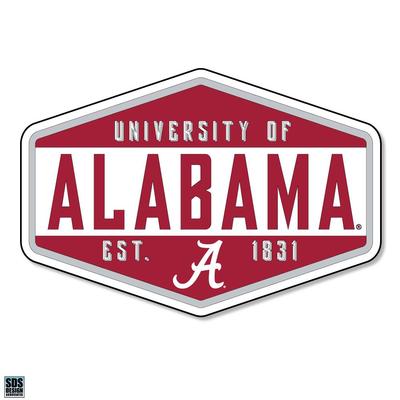 Alabama 3.25 Inch Hexagon Badge Rugged Sticker Decal