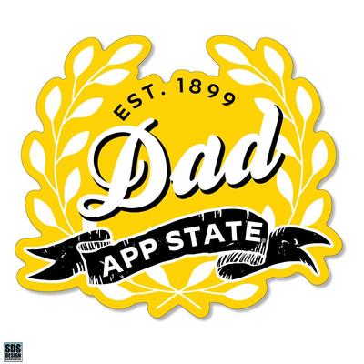 App State 3.25 Inch Dad Leaves Rugged Sticker Decal