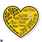  App State 3.25 Inch Type Fill Heart Rugged Sticker Decal