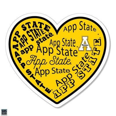 App State 3.25 Inch Type Fill Heart Rugged Sticker Decal