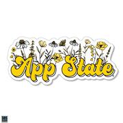  App State 3.25 Inch Wildflowers Script Rugged Sticker Decal