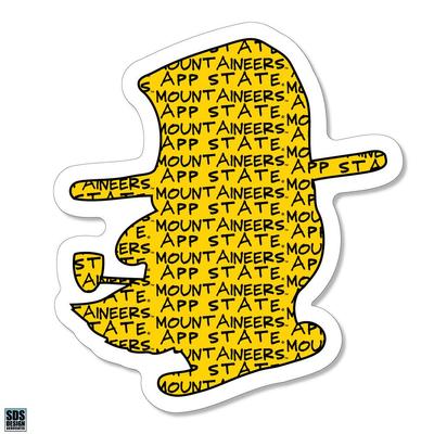 App State 3.25 Inch Text Fill Yosef Rugged Sticker Decal