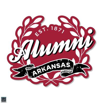 Arkansas 3.25 Inch Alumni Leaves Rugged Sticker Decal