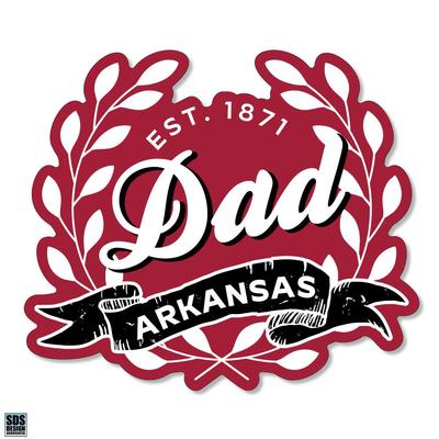 Arkansas 3.25 Inch Dad Leaves Rugged Sticker Decal