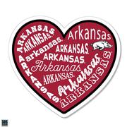  Arkansas 3.25 Inch Type Fill Heart Rugged Sticker Decal