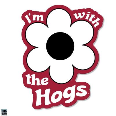 Arkansas 3.25 Inch I'm with Flower Rugged Sticker Decal