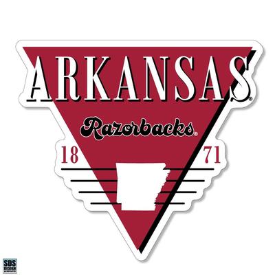 Arkansas 3.25 Inch Retro Triangle Rugged Sticker Decal