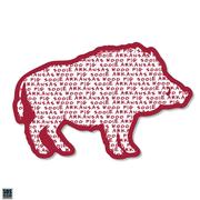 Arkansas 3.25 Inch Text Fill Hog Rugged Sticker Decal