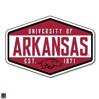 Arkansas 3.25 Inch Hexagon Badge Rugged Sticker Decal
