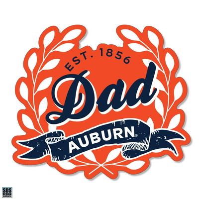 Auburn 3.25 Inch Dad Leaves Rugged Sticker Decal