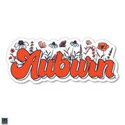  Auburn 3.25 Inch Wildflowers Script Rugged Sticker Decal