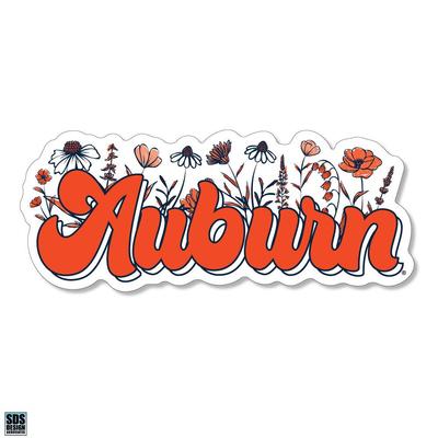 Auburn 3.25 Inch Wildflowers Script Rugged Sticker Decal