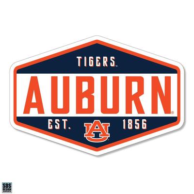 Auburn 3.25 Inch Hexagon Badge Rugged Sticker Decal