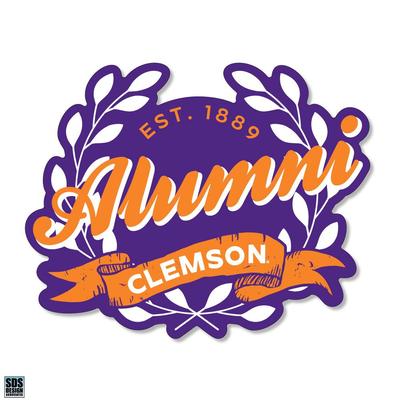 Clemson 3.25 Inch Alumni Leaves Rugged Sticker Decal