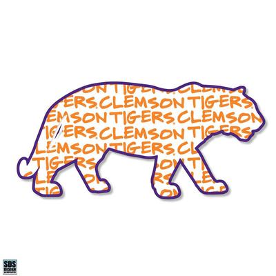 Clemson 3.25 Inch Text Fill Tiger Rugged Sticker Decal