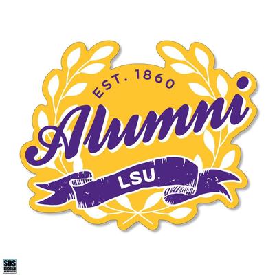 LSU 3.25 Inch Alumni Leaves Rugged Sticker Decal