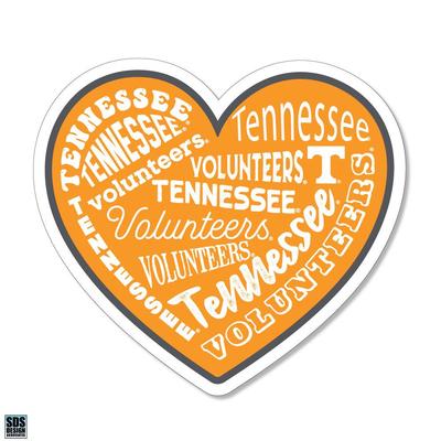Tennessee 3.25 Inch Type Fill Heart Rugged Sticker Decal