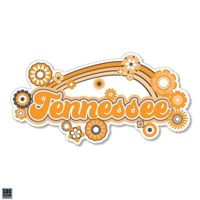 Tennessee 3.25 Inch Rainbow Flowers Rugged Sticker Decal