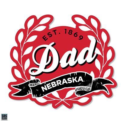 Nebraska 3.25 Inch Dad Leaves Rugged Sticker Decal