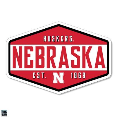 Nebraska 3.25 Inch Hexagon Badge Rugged Sticker Decal