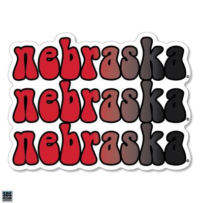 Nebraska 3.25 Inch Retro Fade Rugged Sticker Decal
