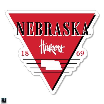 Nebraska 3.25 Inch Retro Triangle Rugged Sticker Decal
