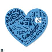  Carolina 3.25 Inch Type Fill Heart Rugged Sticker Decal