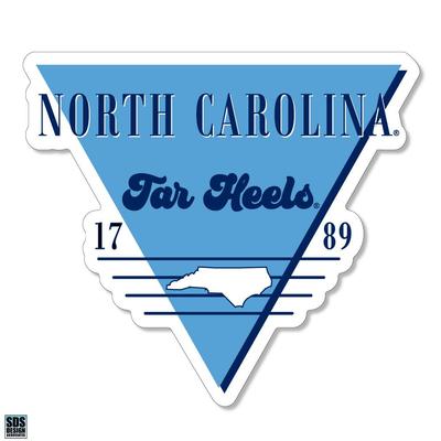 Carolina 3.25 Inch Retro Triangle Rugged Sticker Decal