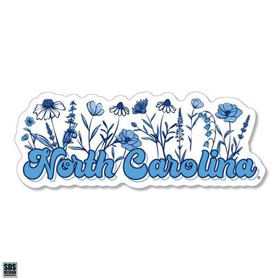 Carolina 3.25 Inch Wildflowers Script Rugged Sticker Decal