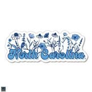  Carolina 3.25 Inch Wildflowers Script Rugged Sticker Decal
