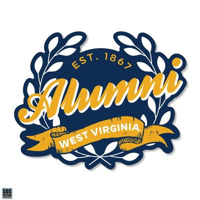 West Virginia 3.25 Inch Alumni Leaves Rugged Sticker Decal