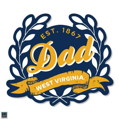 West Virginia 3.25 Inch Dad Leaves Rugged Sticker Decal