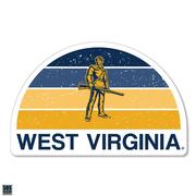  West Virginia 3.25 Inch Gradient Half Moon Rugged Sticker Decal