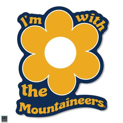West Virginia 3.25 Inch I'm with Flower Rugged Sticker Decal