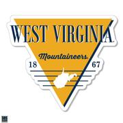  West Virginia 3.25 Inch Retro Triangle Rugged Sticker Decal