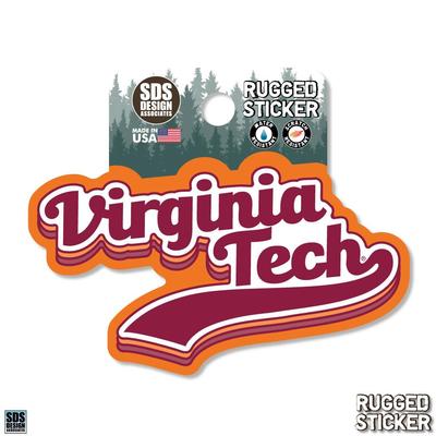 Virginia Tech 3.25 Inch Retro Stacked Rugged Sticker Decal