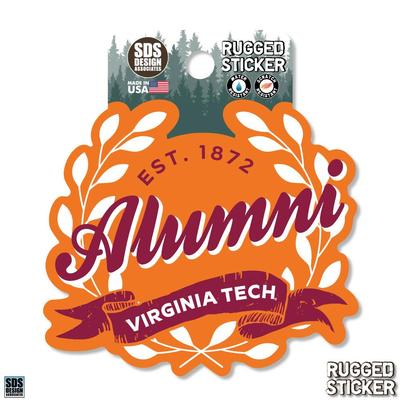 Virginia Tech 3.25 Inch Alumni Leaves Rugged Sticker Decal