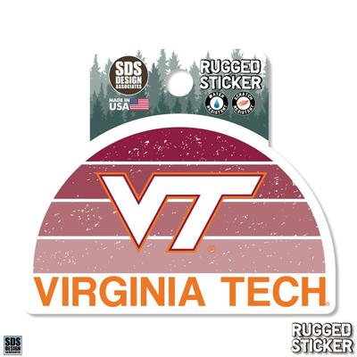 Virginia Tech 3.25 Inch Gradient Half Moon Rugged Sticker Decal