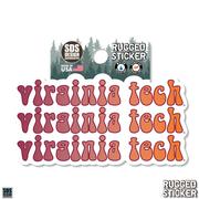  Virginia Tech 3.25 Inch Retro Fade Rugged Sticker Decal