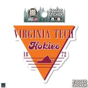  Virginia Tech 3.25 Inch Retro Triangle Rugged Sticker Decal