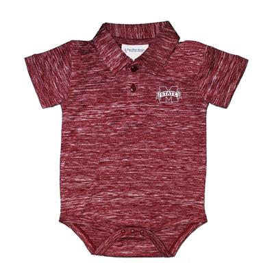 Mississippi State Infant Space Dye Golf Polo Creeper