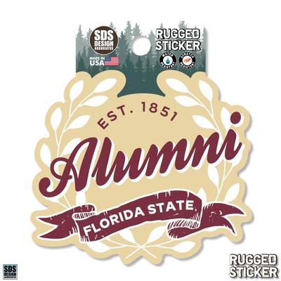 Florida State 3.25 Inch Alumni Leaves Rugged Sticker Decal