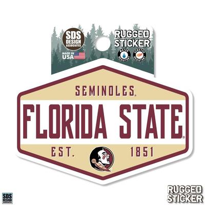 Florida State 3.25 Inch Hexagon Badge Rugged Sticker Decal