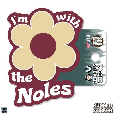 Florida State 3.25 Inch I'm with Flower Rugged Sticker Decal