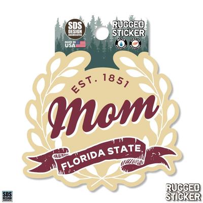 Florida State 3.25 Inch Mom Leaves Rugged Sticker Decal