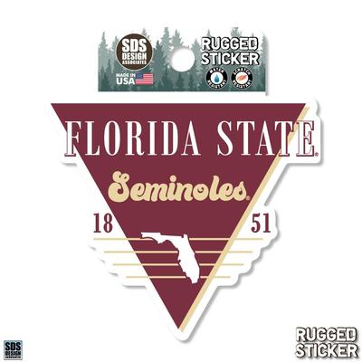 Florida State 3.25 Inch Retro Triangle Rugged Sticker Decal