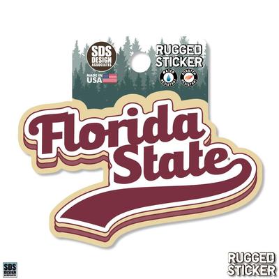 Florida State 3.25 Inch Retro Stack Rugged Sticker Decal